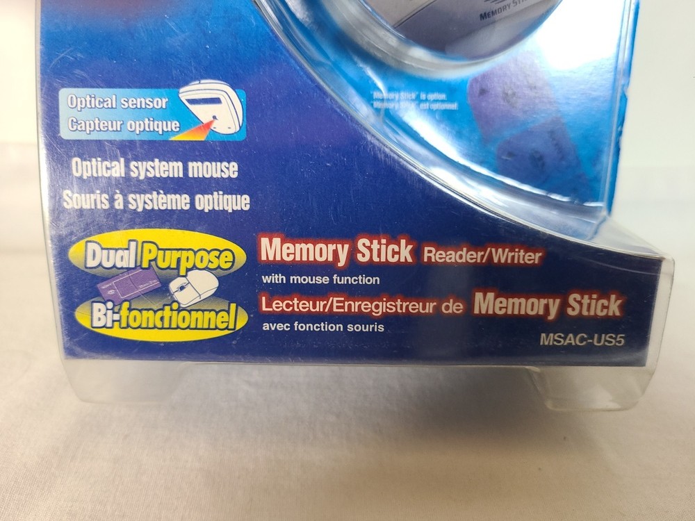 Vintage / Sony Memory Stick Reader Writer USB Optical Mouse / MSAC-US5 / Sealed