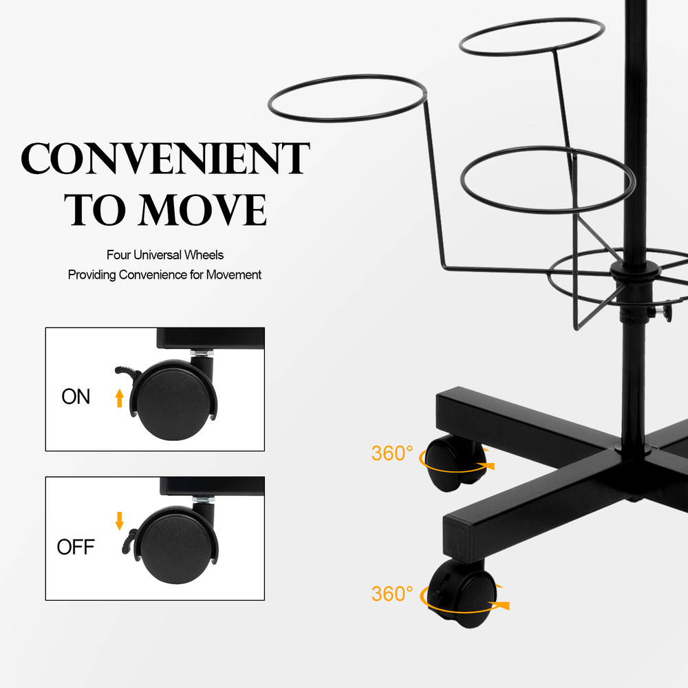 Stand Hat Cap Display Adjustable Iron Hanger Rack Black Hold 35Hats Retail Store