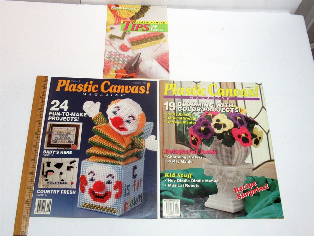Lot 10 Vtg Plastic Canvas + Quick & Easy Pattern Magazines Pattern dollhouse