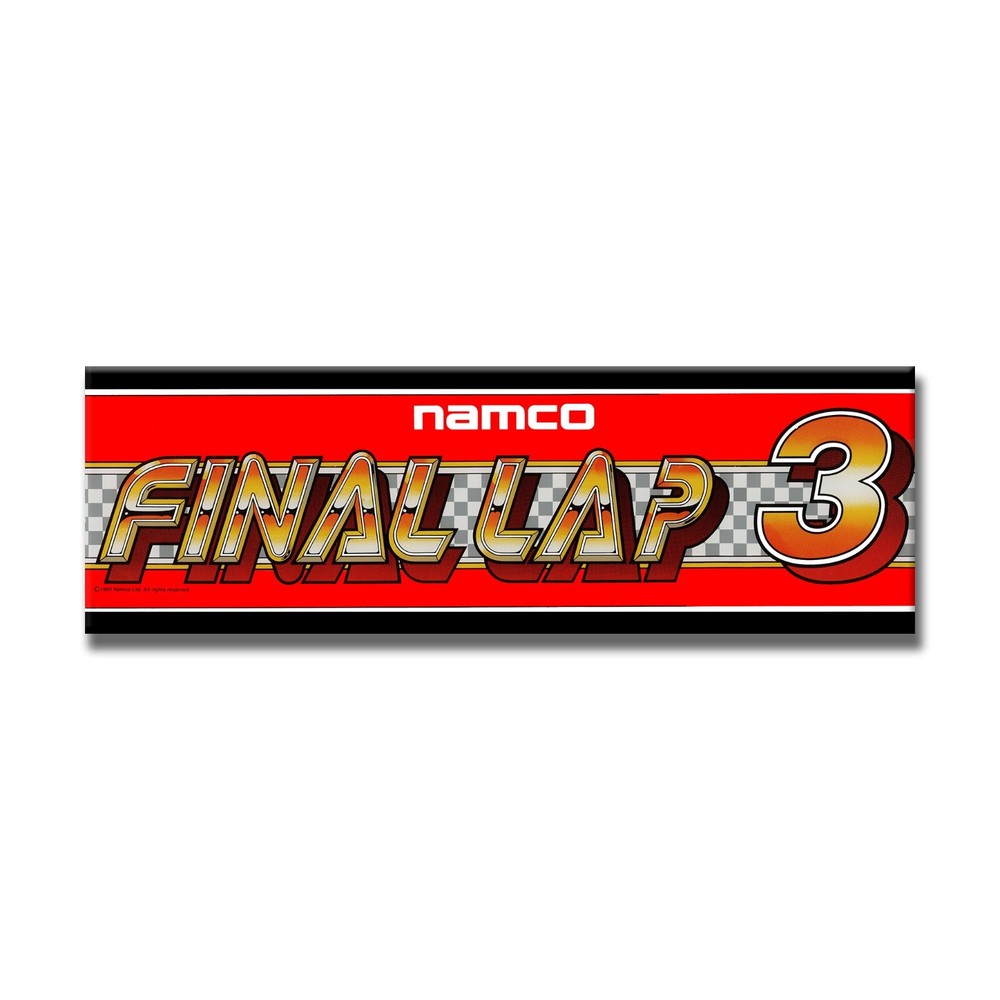 Final Lap 3 Premium Arcade Marquee Insert Reproduction Header Backlit