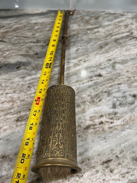 Antique Brass Retractable Fireplace Brush