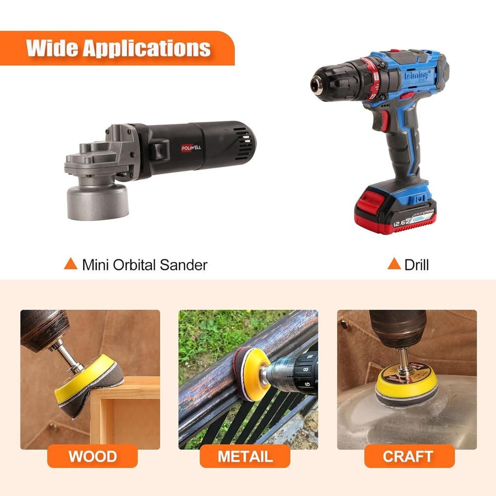 10 Pack 2 Inch (50mm) Foam Interface Pad, Hook and Loop Soft Foam Buffing Pad