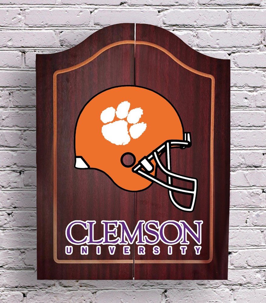 Clemson University Personalized Complete Dart Board Cabinet
