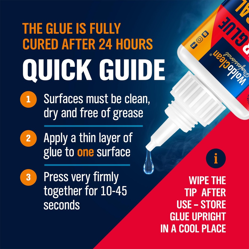 WoldoClean Super Glue All-Purpose Liquid 25g - Fast Drying Clear CA
