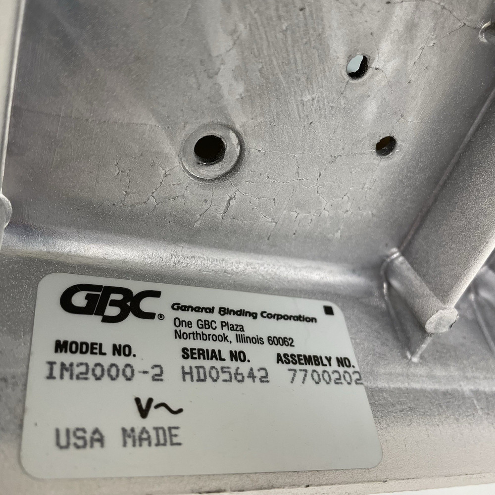 GBC Image Maker 2000 Binding Machine Punch Paper Control Arm Business IM2000-2