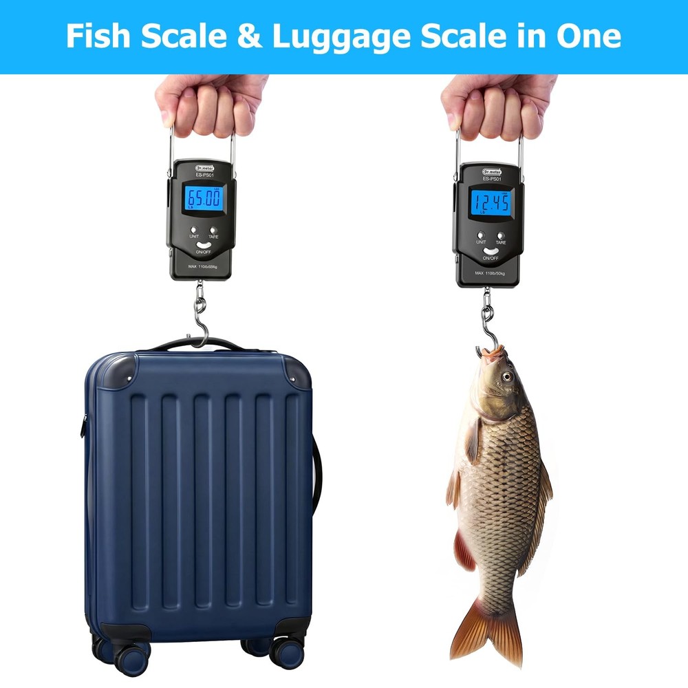 Dr.meter Fish Scale 110lb Digital Backlit LCD