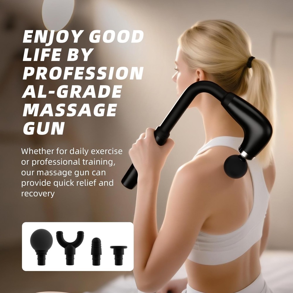 Massage Gun with Upgraded Extension Handle,Back Massage Gun Deep Tissue,Back ...