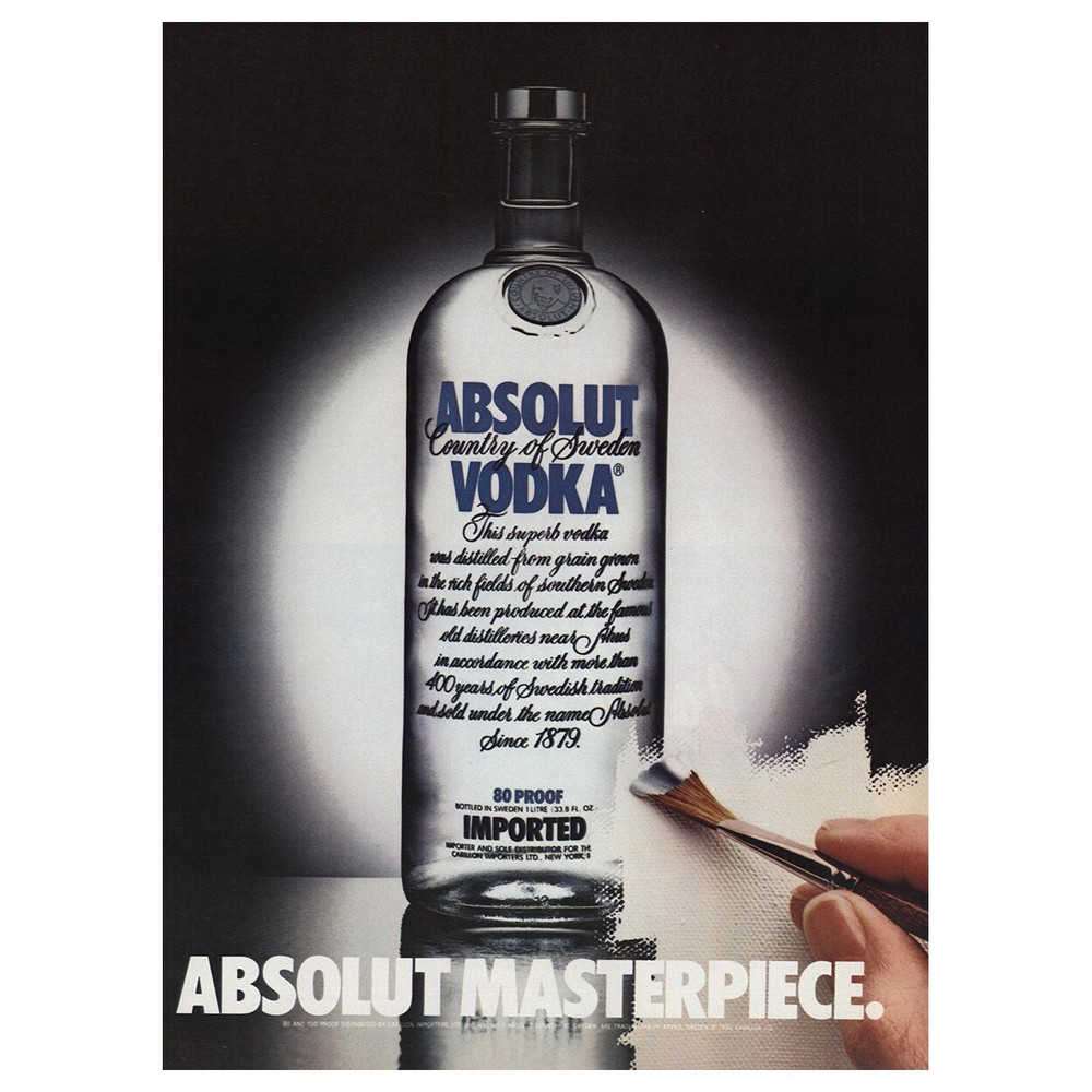 1983 Absolut Vodka: Masterpiece Vintage Print Ad