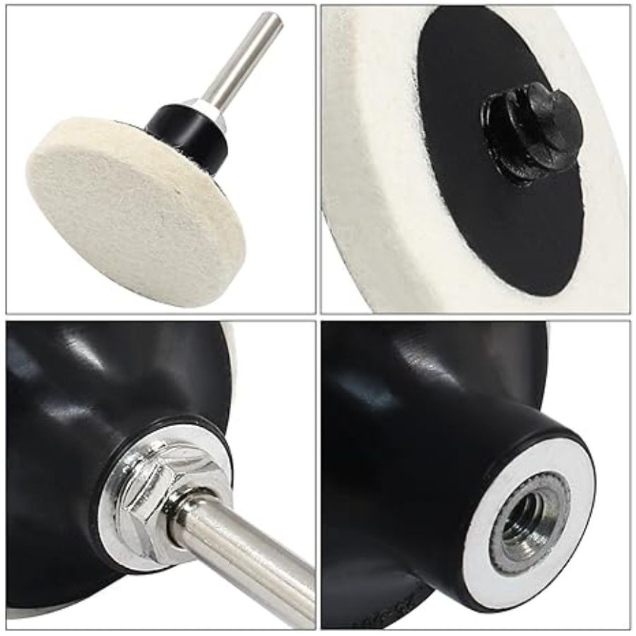 2 Inch Compressed Wool Polishing Buffing Pads, 10 Pcs Wool Buffing Pad with 2" D