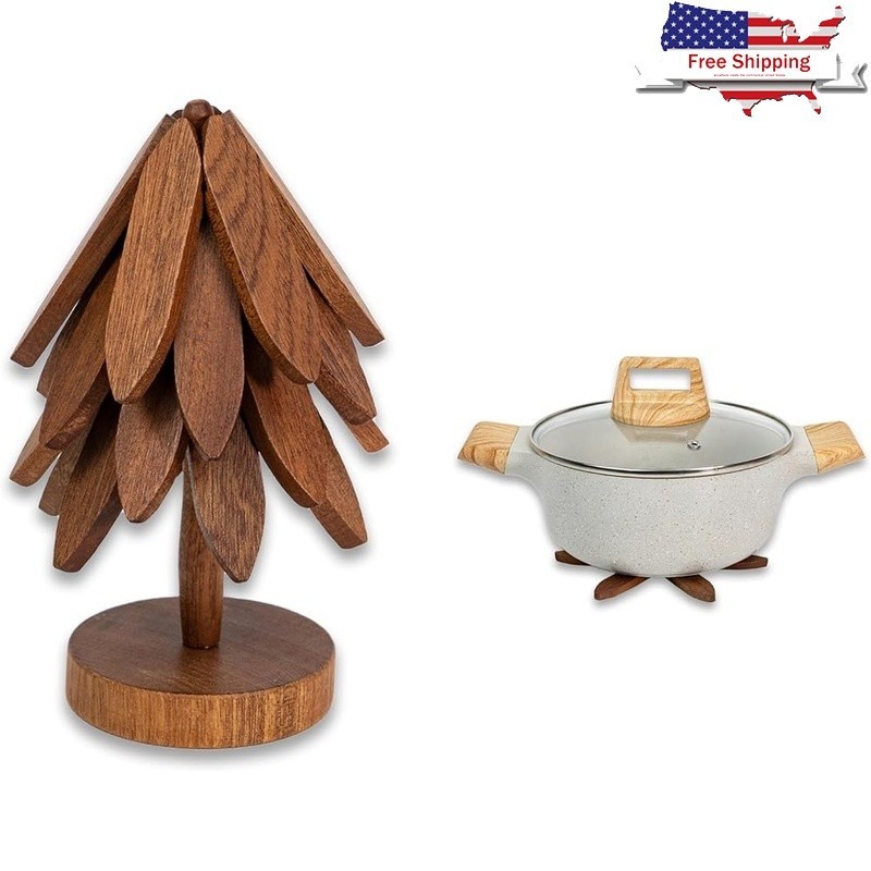 Natural Solid Wood Tree Coasters Unique Kitchen Art Space Saving Design New