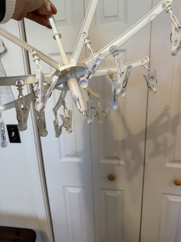 Rotating Clothes Drying Rack with 24 Clips Foldable Hanger for Laundry