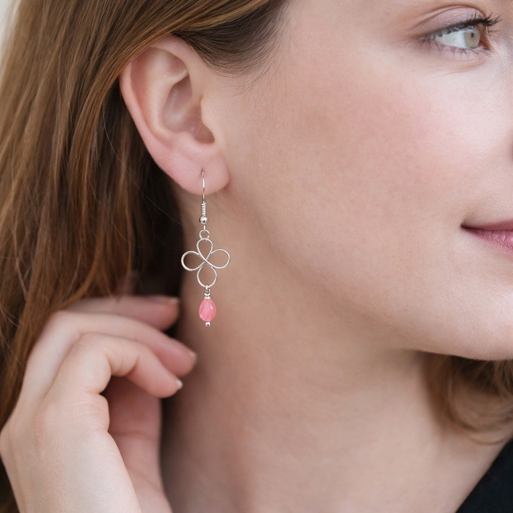 Rhodonite Teardrop Earrings