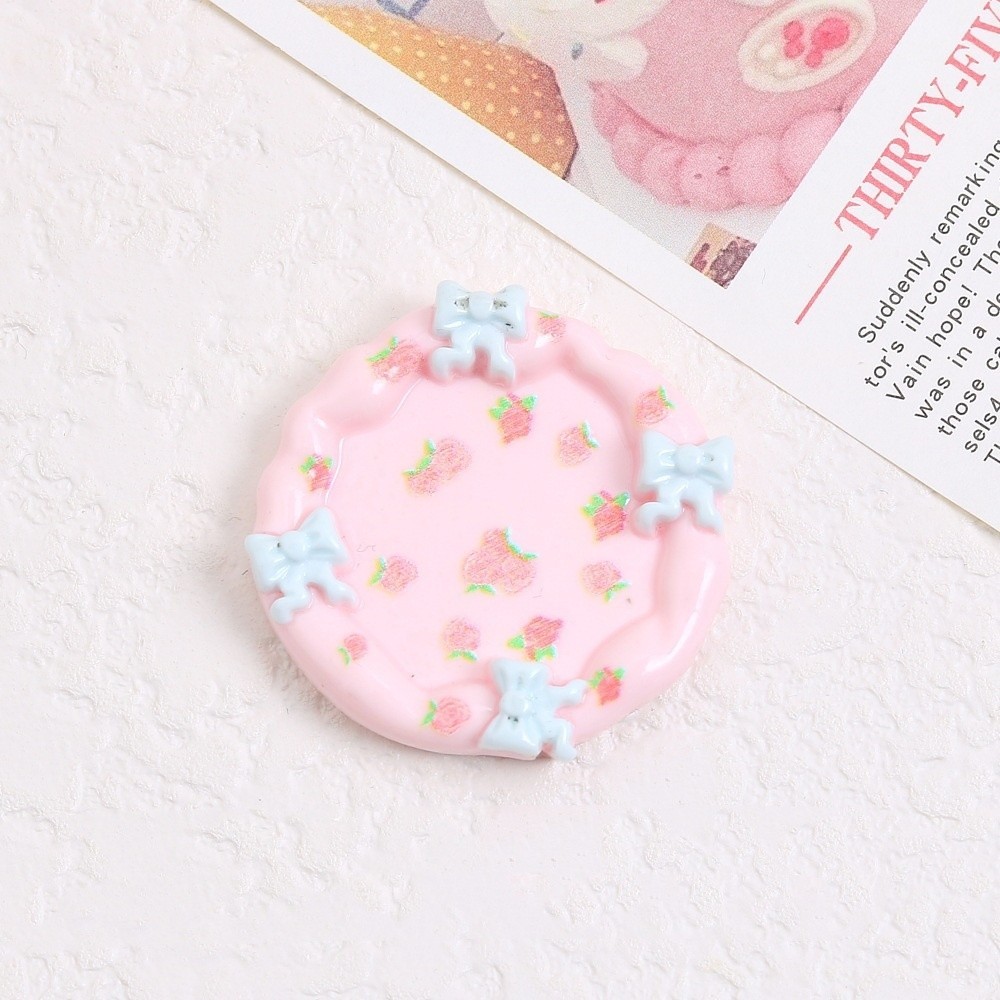 Handmade Round Bow Rose Frame - Pink