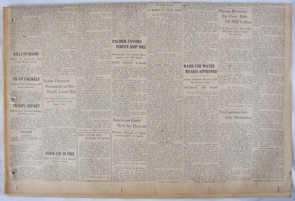 Vintage 1925 Clarence Darrow Evolution Scopes Monkey Trial Newspaper