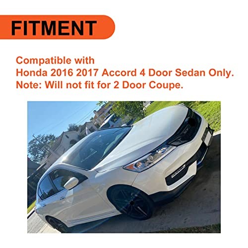 Front Bumper Spoiler Lip Splitter Underbody Compatible with 2016 Front-Black