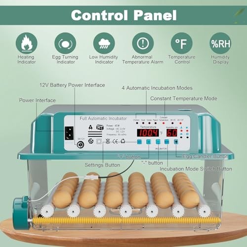 Egg Incubator 36 Eggs Automatic Hatching for Poultry with Humidity Control