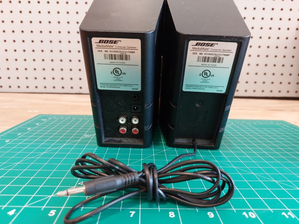 Bose MediaMate Computer Speaker Pair W AC Adapter Tested & Works