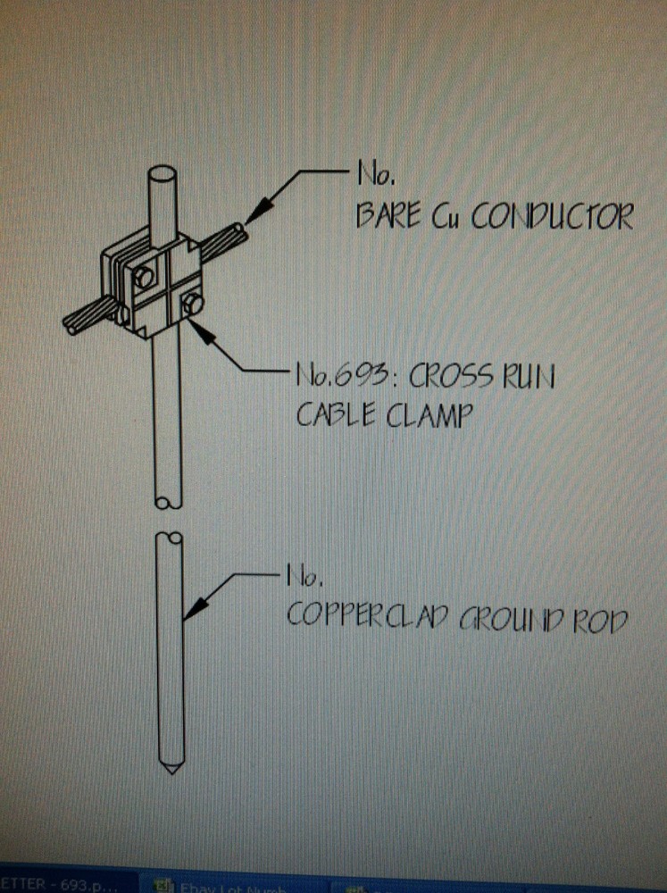 Thompson 693 Cross Run Cable Grounding Clamp