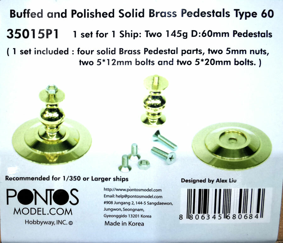 Pontos Buffed and Polished Solid Brass Pedestals Type 60
