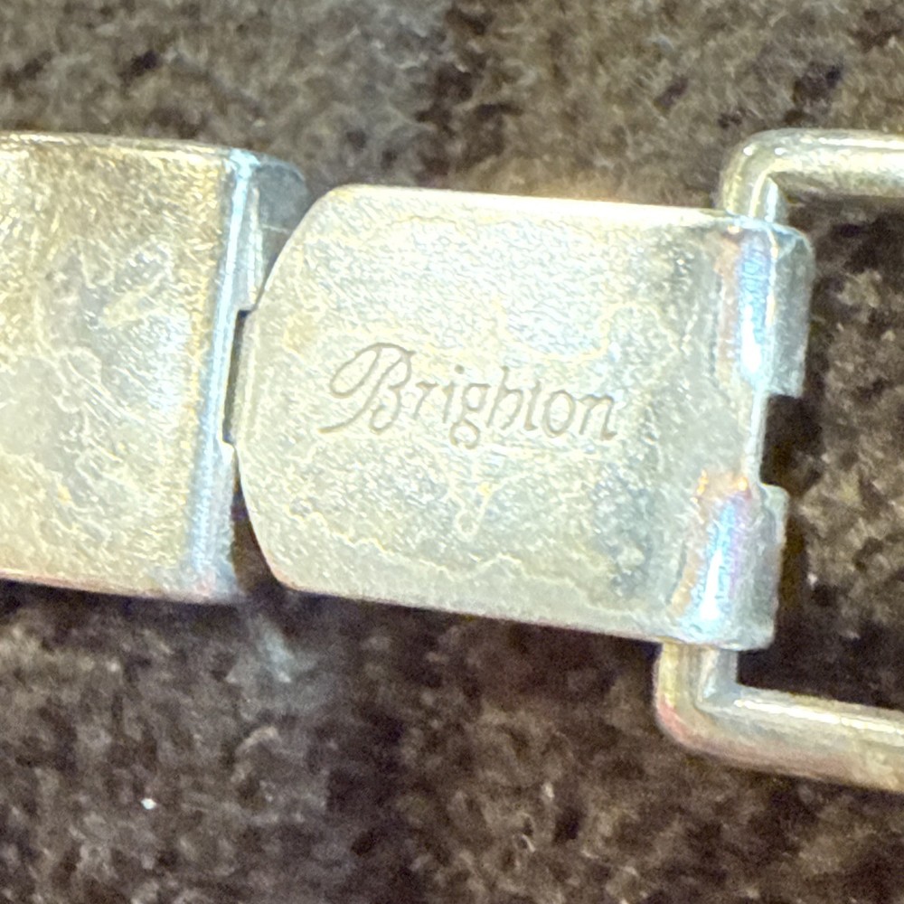 Vintage Brighton Parure Silvertone Bracelet Signed 7.5”