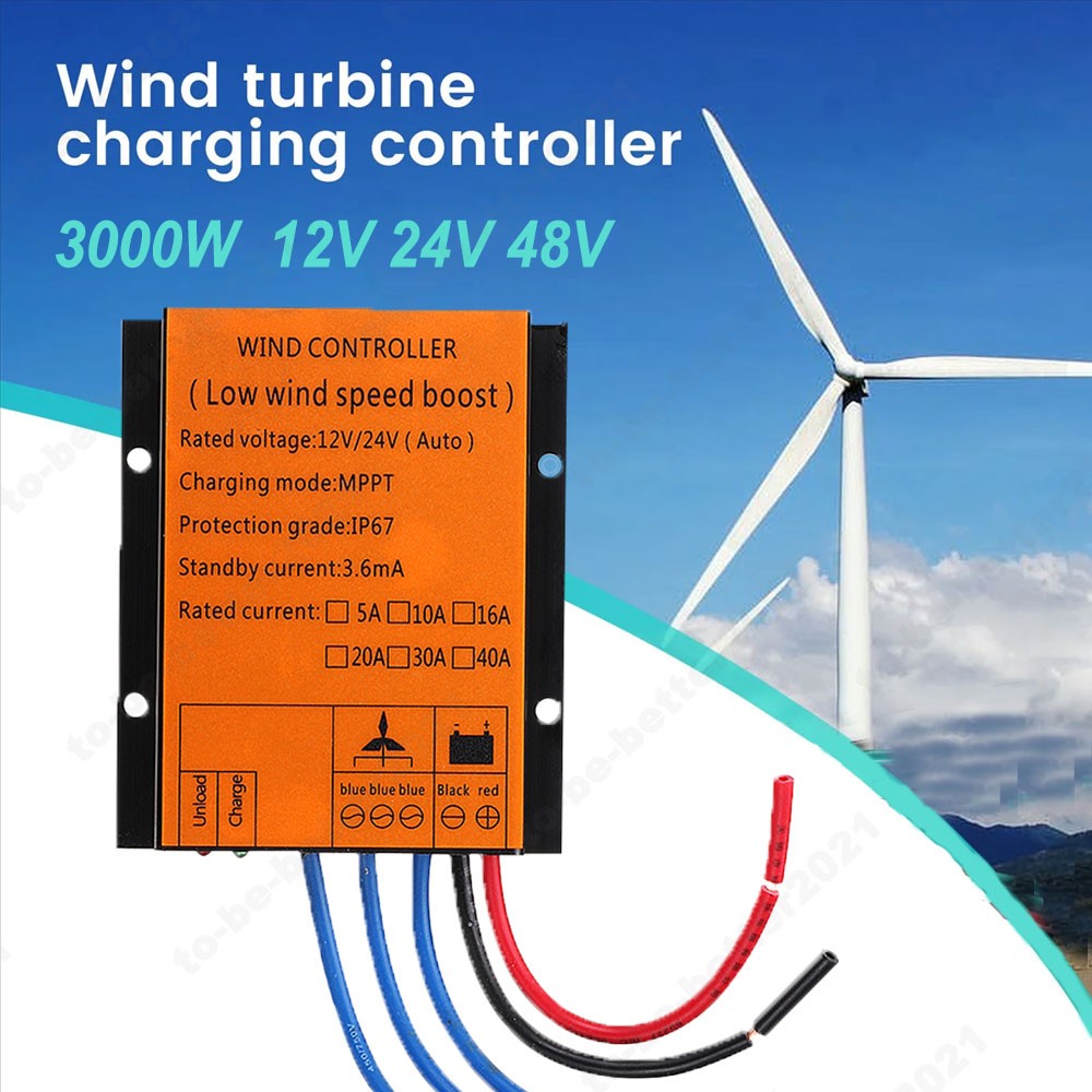 3000W MPPT Charge Controller Wind Turbine Generator 12V 24V 48V Regulator Boost