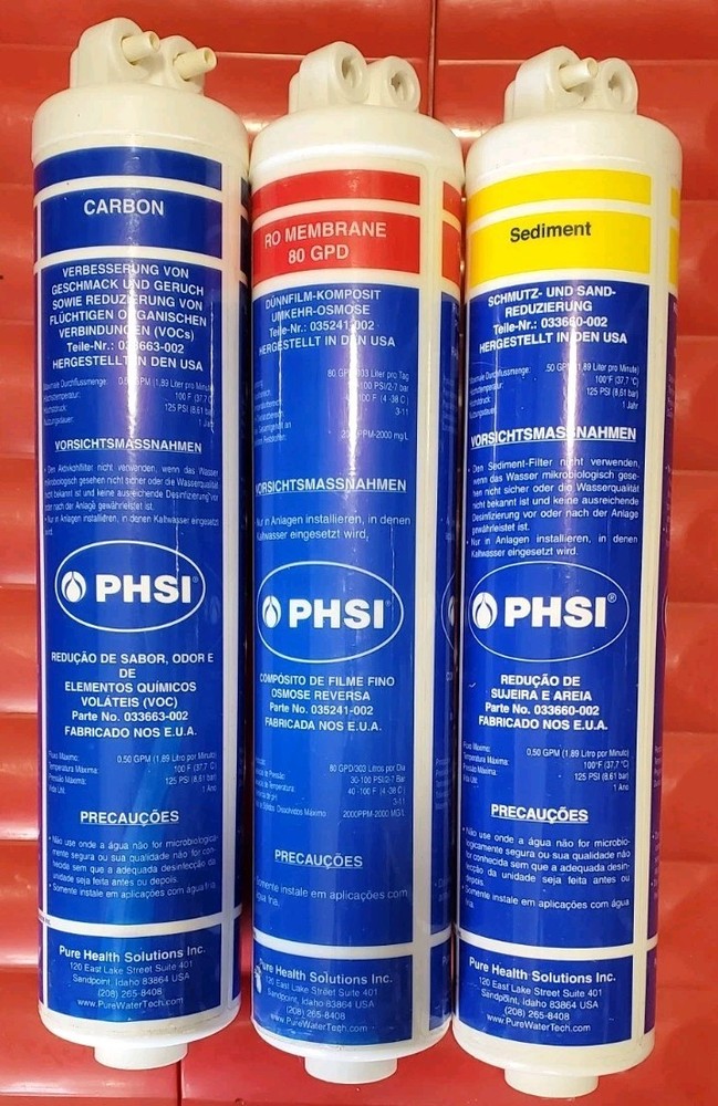 PHSI Water filters New Old Stock RO, Carbon and Sediment filter