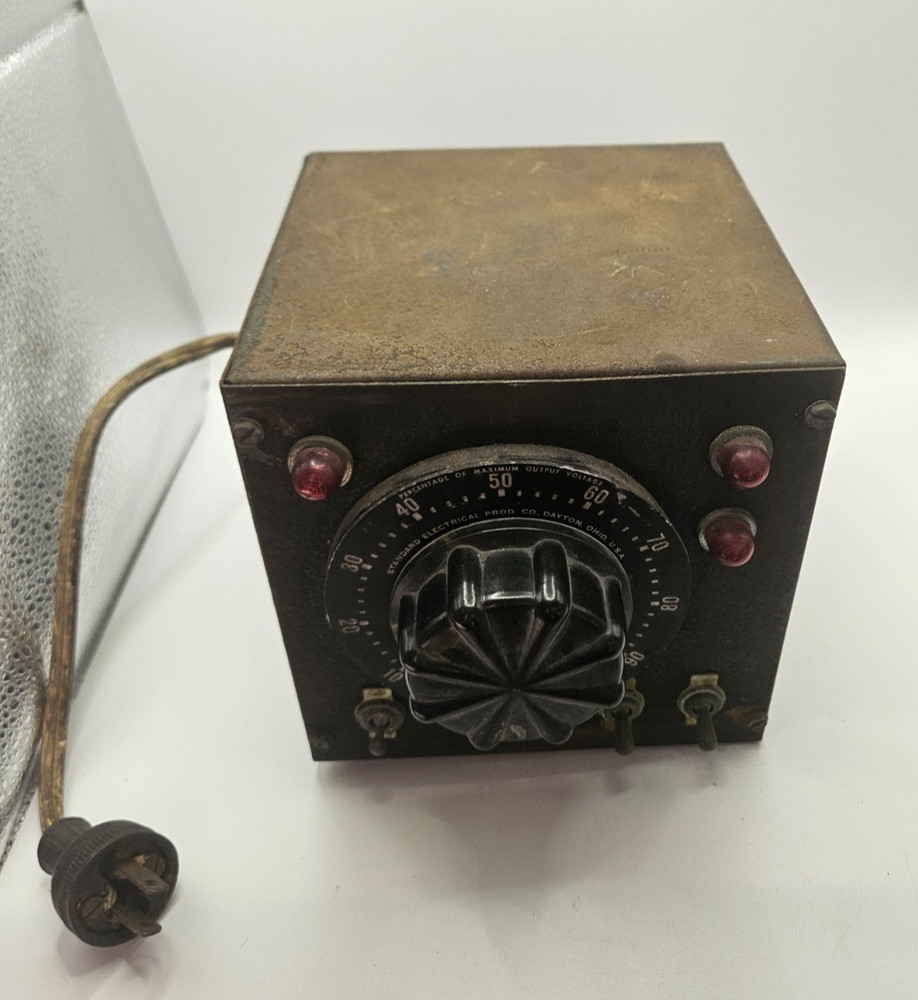 Vintage Standard Electrical Adjust-A-Volt Variable Transformer Variac Untested