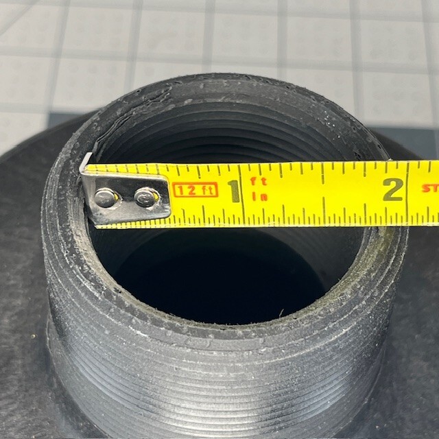 2" Cam Lock (A) x 4" Hose Barb (E) Polypropylene Fittings.