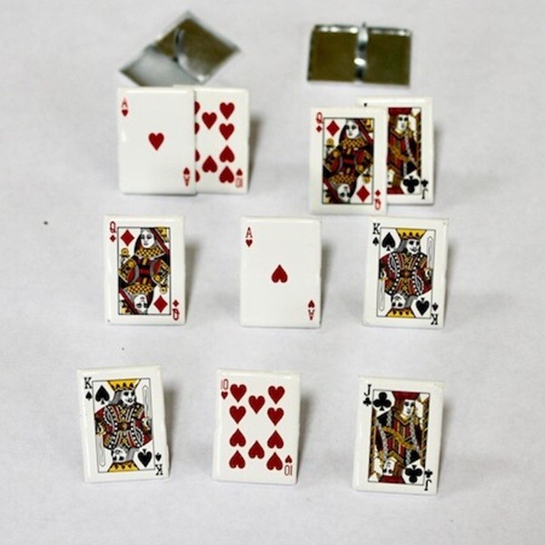 PLAYING CARD  SCRAPBOOKING DECORATIVE BRADS EYELET OUTLET 8 PCS
