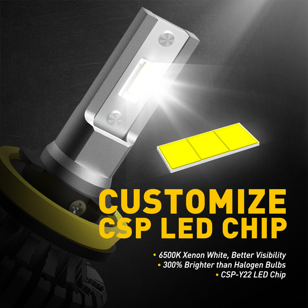 AUXITO H11 LED Headlight Fog Bulbs White Low Beam Conversion Kit 20000LM Bright