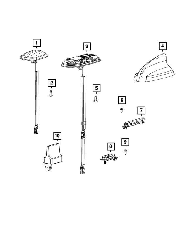 Genuine Mopar Cable & Base Assembly Antenna 5zw43vcaaa
