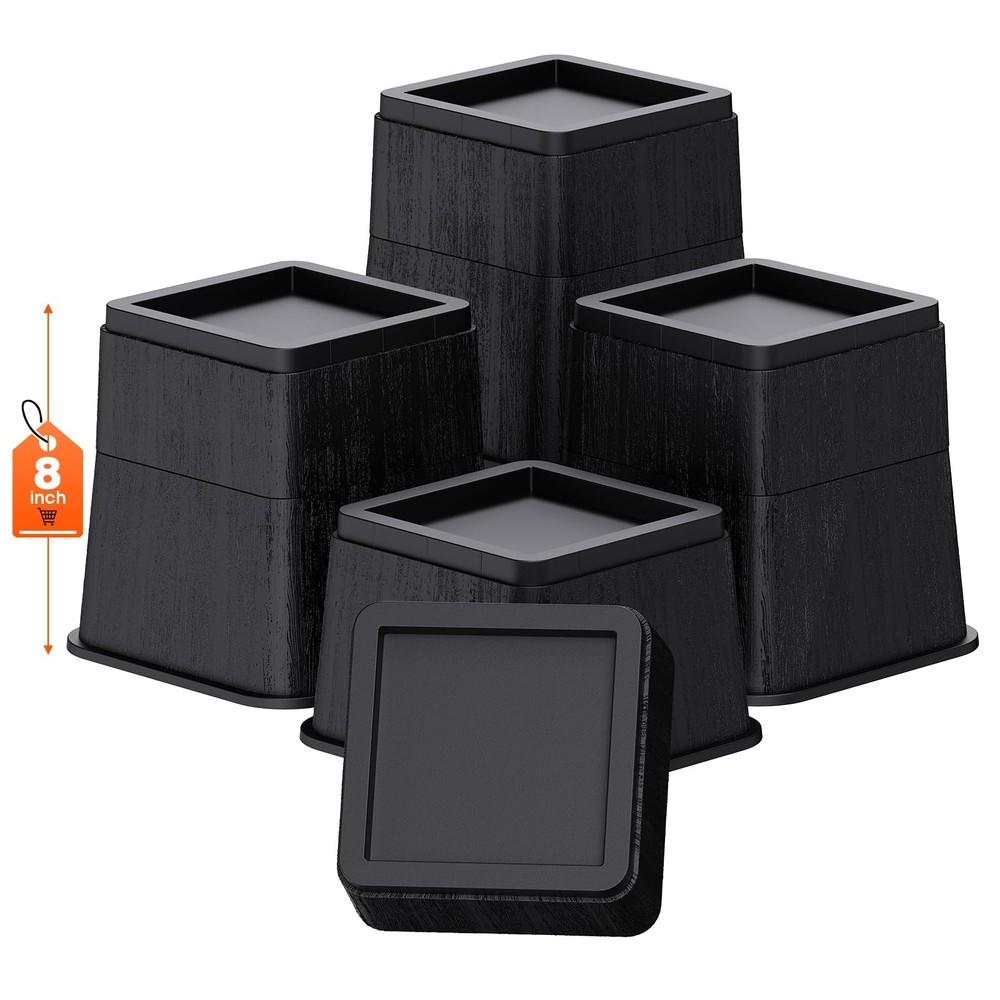 Adjustable Bed Risers,Elevation in 3, 5 or 8 Inch Heavy Duty Risers,Oversized...