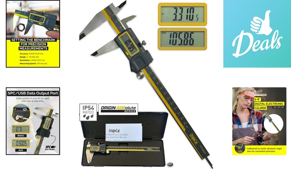 Absolute Origin Digital Caliper 0-8" - Accurate & Efficient Measurement Tool