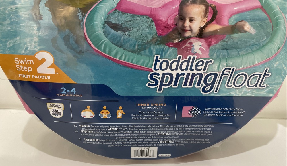 SwimWays Spring Float, Inflatable Floaty-Step 2 Toddler Ages 2-4 Years Pink
