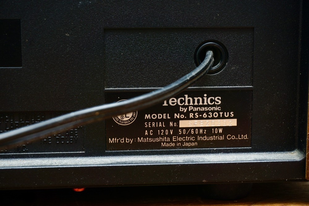 Technics By Panasonic RS-630T Cassette Deck. Not Fully Tested.