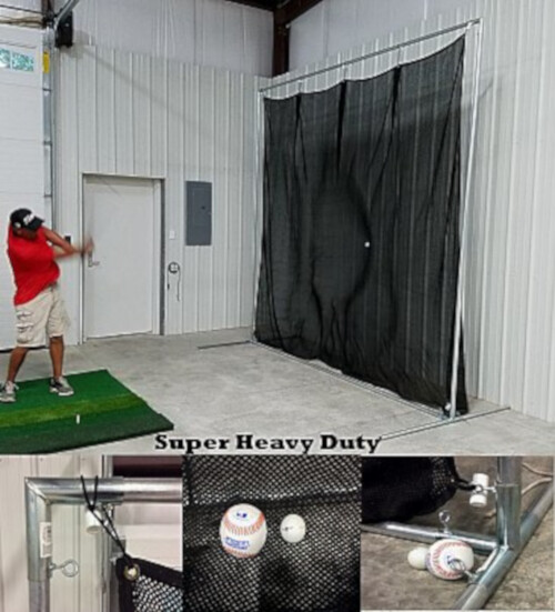 Golf Net Practice Baffle 10' x 10' w/ Frame Kit and Optional Golf Practice Turf