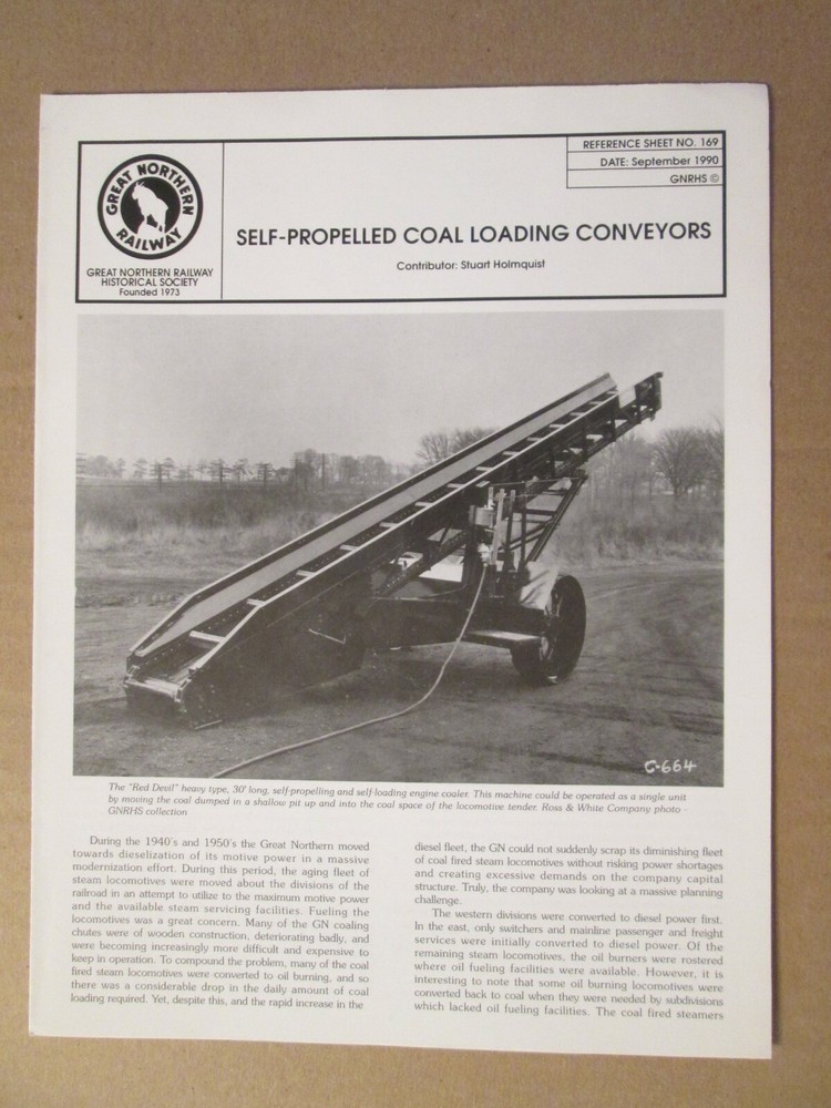 Great Northern Goat Reference Sheet 169 Self Propelled Coal Loading Conveyors