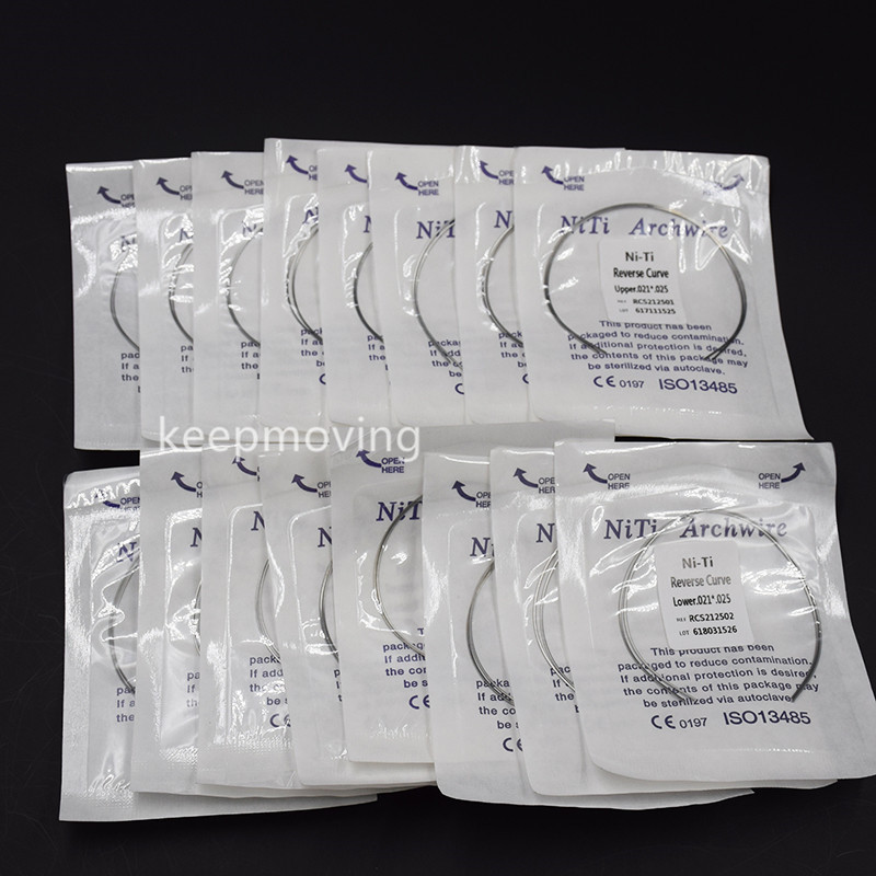 10 Packs Dental Ortho Super Elastic Niti Reverse Curve Rectangular Arch Wire