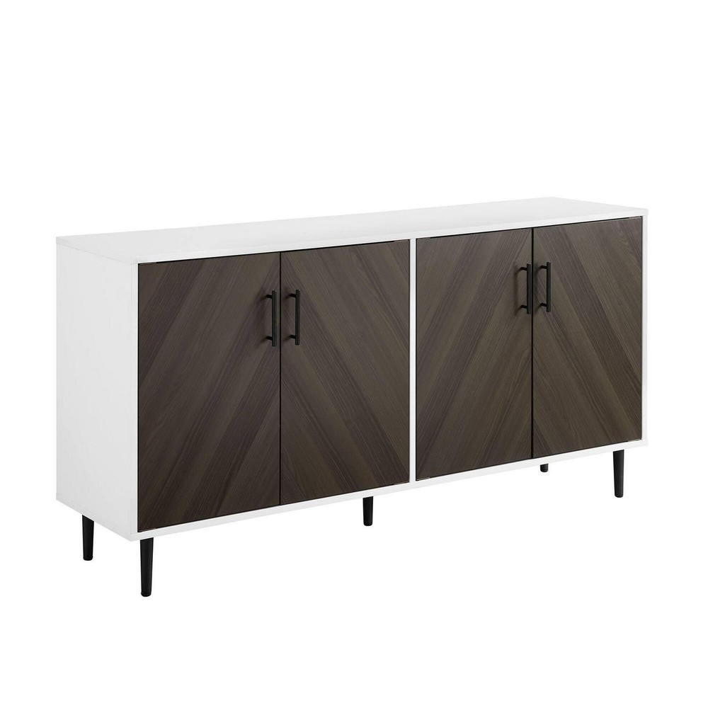 58-inch Mid-Century Modern Buffet Credenza Sideboard Side Table Console Teak NEW