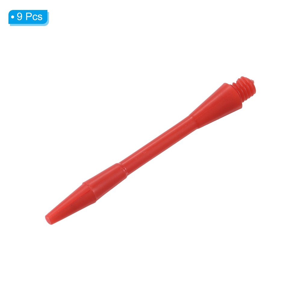 45mm Dart Shafts, Medium 2BA Thread Plastic Dart Stems - 9 Pack (Red)
