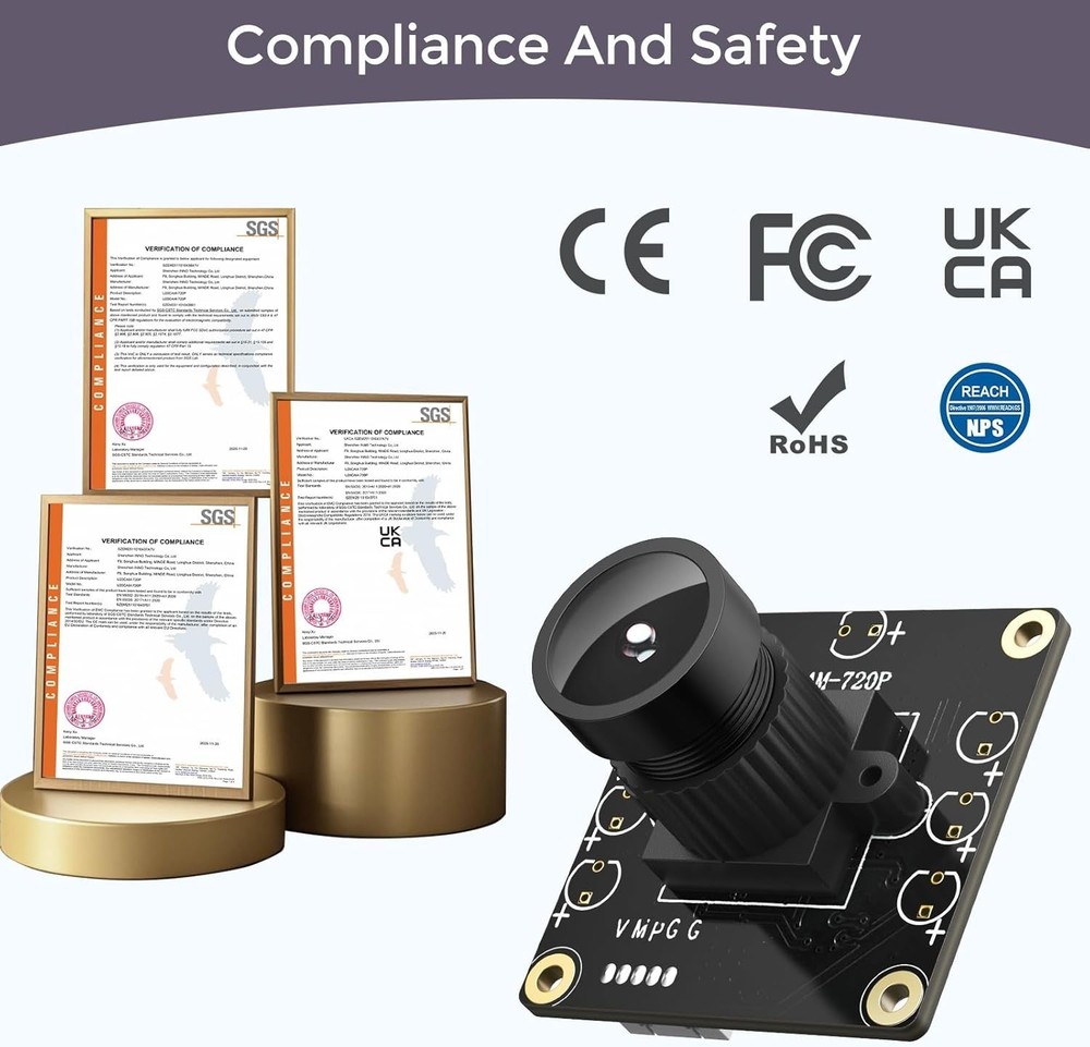 Plug and Play 720P USB 2.0 Camera - Supports Windows, Linux & Android Devices