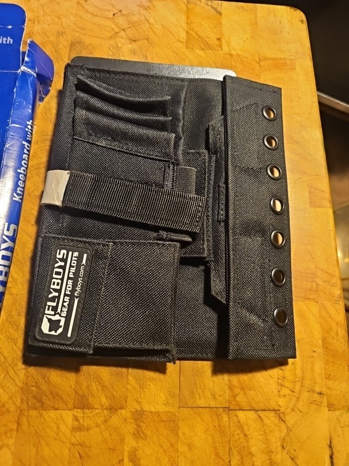 Flyboys Pilot Kneeboard with Clipboard - BLACK