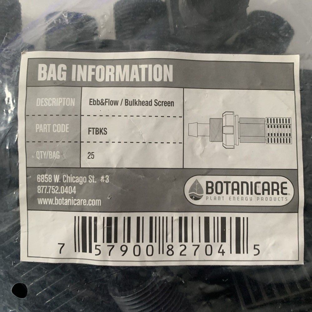 Baotanicare Ebb & Flow Bulkhead Screen FTBKS NEW