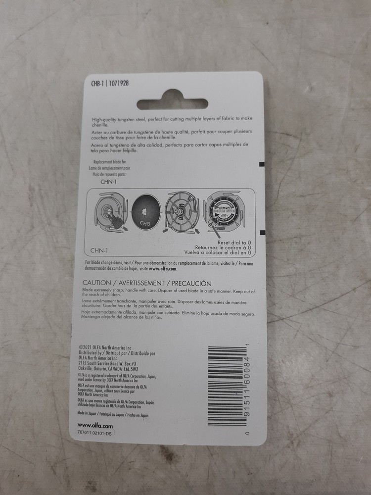 Olfa Chenille Cutter Replacement Blade – 1 Pack – CHB-1 (Tungsten Steel)