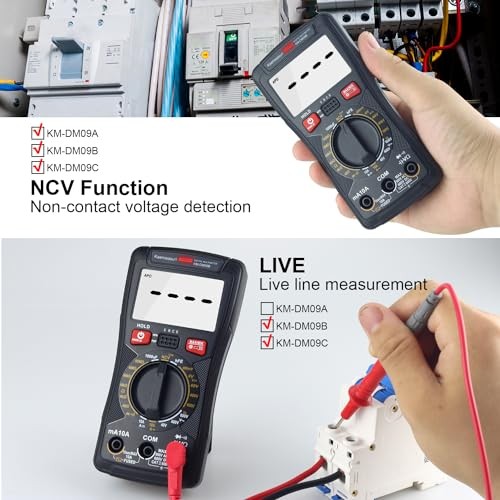 Digital Multimeter Handheld Tester 4000 Counts with NCV Function KM-DM09B