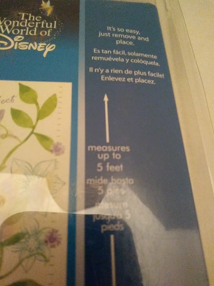 Disney Tinkerbell Pixie Perfect Self Stick Growth Chart Wall Decal