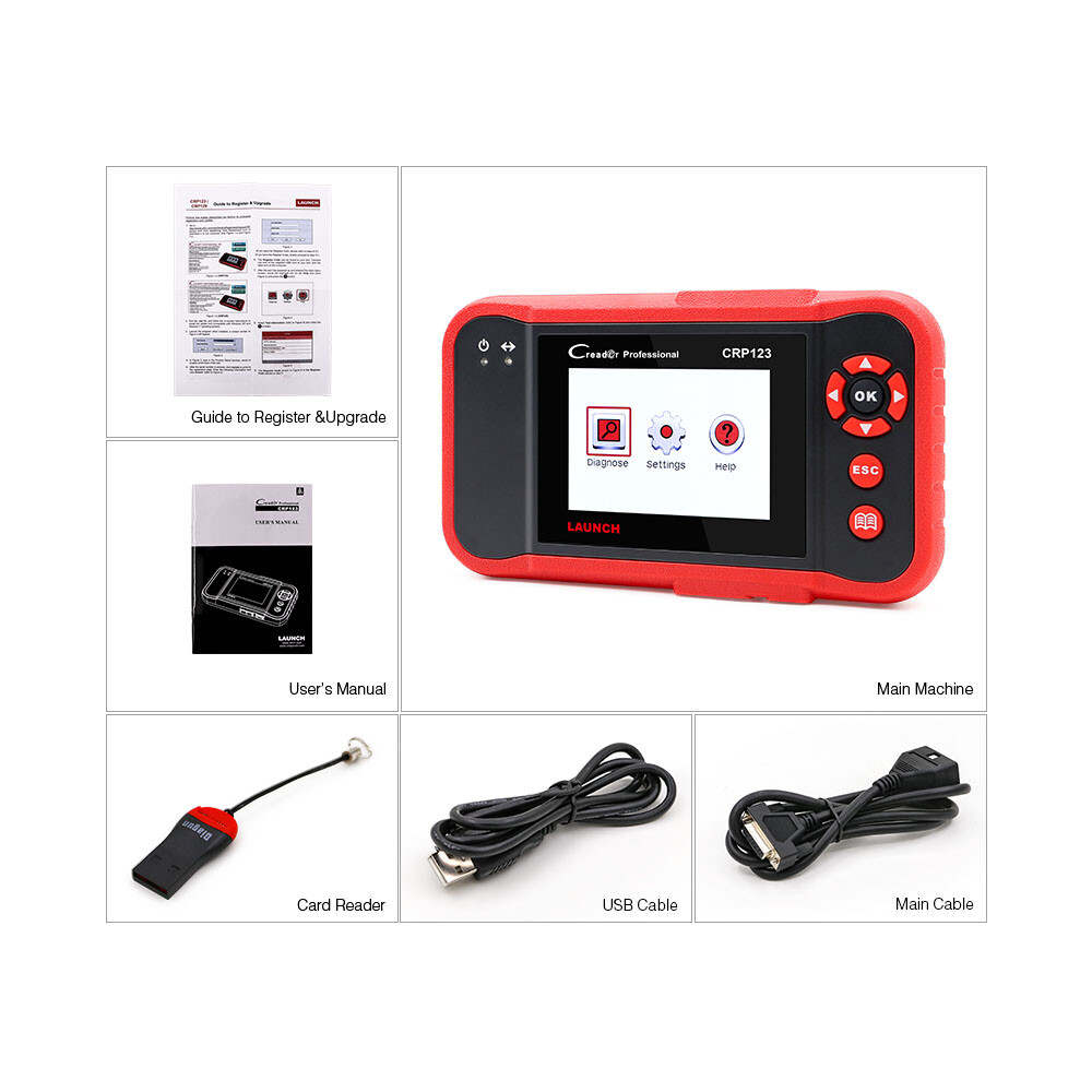 Launch CRP123 Car Engine ABS SRS Transmission Diagnostic Tools OBD2 Scanner USA