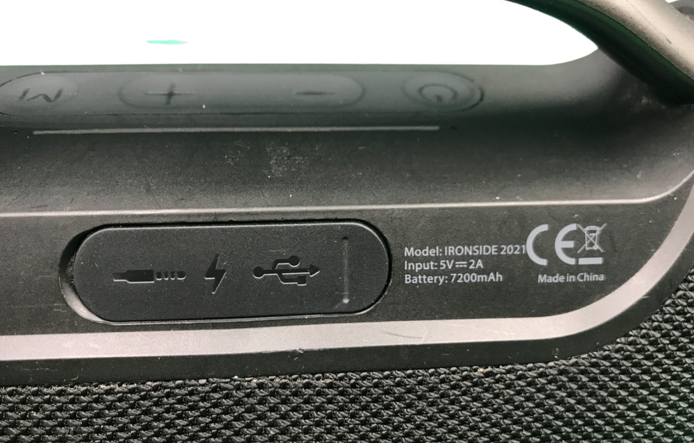 Ironside 2021 Portable Wireless Bluetooth Speaker Black With Strap - Used