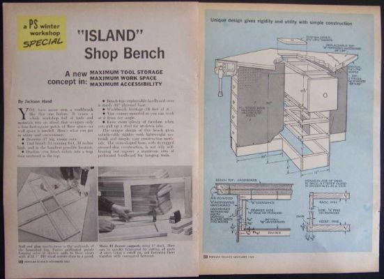 Island WORKBENCH 4'x4' HowTo Build PLANS Compact Unique