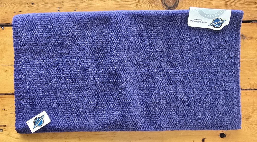 Mayatex Handwoven Wool Saddle Blanket, Indigo, 36" X 34"